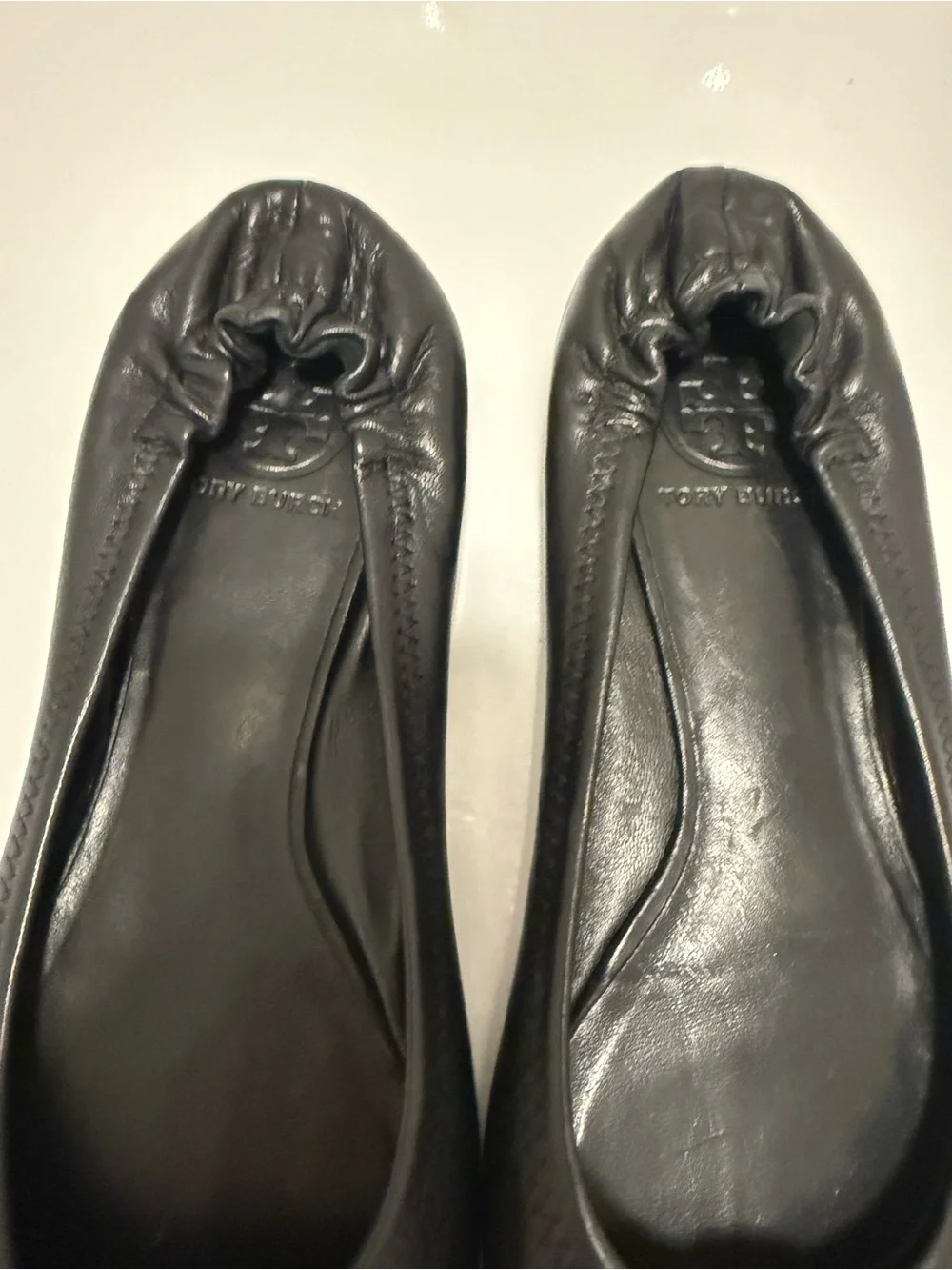 Tory Burch Reva Leather Black Flats Size 8
